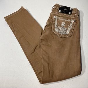 MISS ME Girl's Golden Brown Denim Skinny Jeans - Size 10